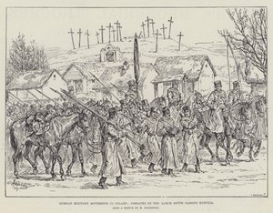 Russian Military Movements in Poland, Cossacks on the March South passing Kuznica by Johann Nepomuk Schonberg
